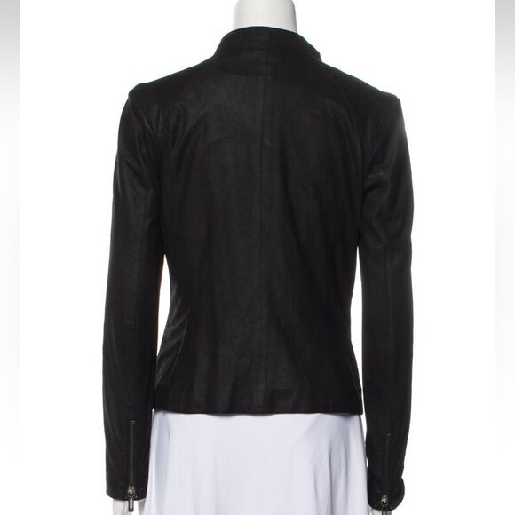 Vince Suede Leather fitted Jacket Coat in Black - Size M EXCELLENT CONDITION - Picture 15 of 16